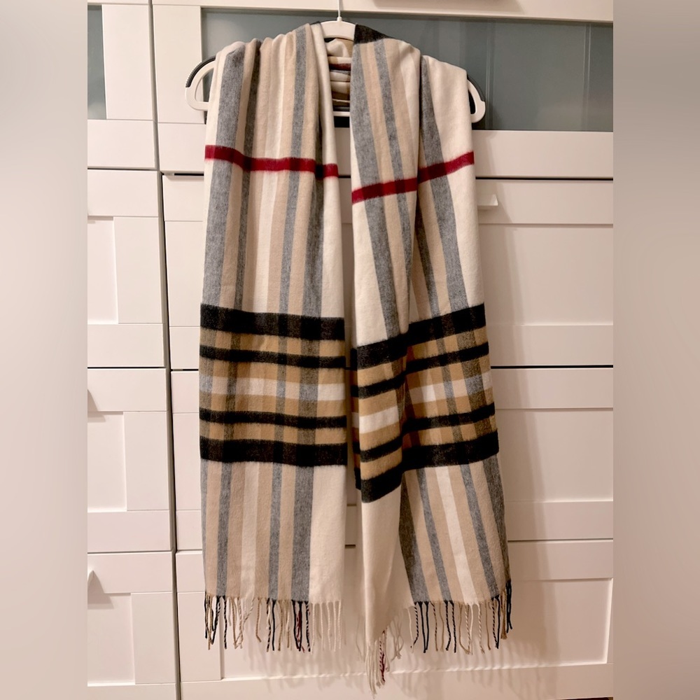 Charter Club Ivory Plaid Scarf